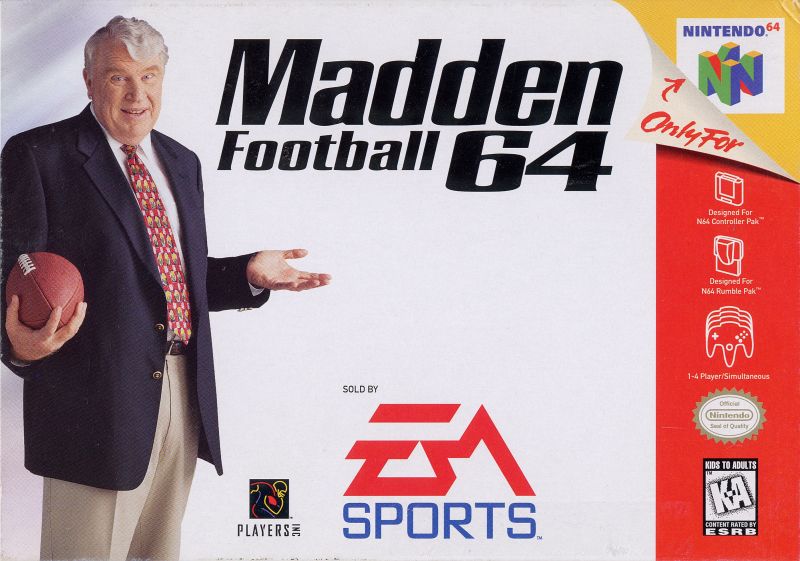 Madden 64 box art for Nintendo 64